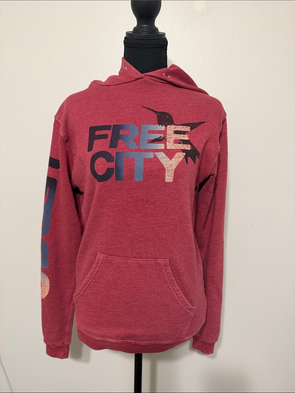 Free City Sparrow Let’s Go Red Sweatshirt Hoodie - Small